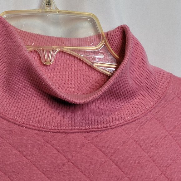 Vintage Sweatshirt Pullover Mervyns Cheetah Pink Quilted High Mock Neck Size S - Picture 5 of 9